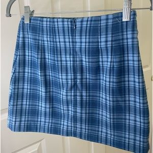 Brandy Melville blue plaid skirt